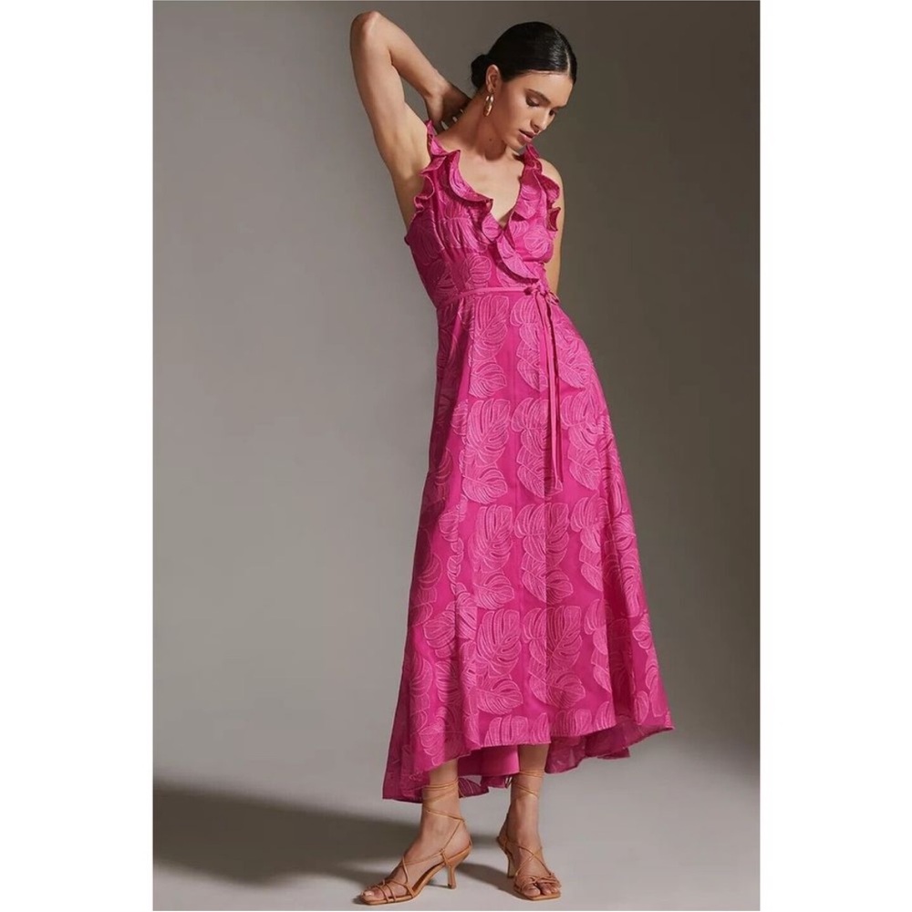 NWT Anthropologie Hutch Ruffle Wrap Maxi Dress Sz Med